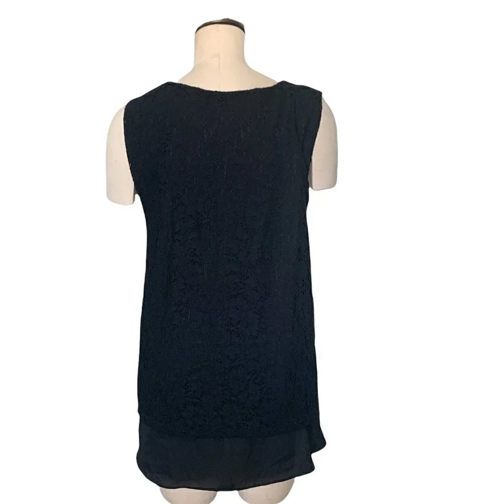 Style & Co Sleeveless Lace Layered Tank Top Womens Plus Sz XXL Black 185D - Picture 5 of 7